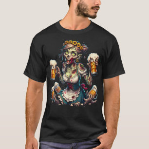 Zombie Kellnerin Dirndl T-Shirt