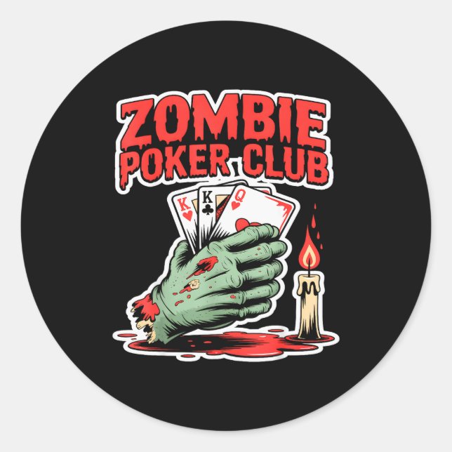 Zombie Ker Club Halloween  Classic Round Sticker (Front)