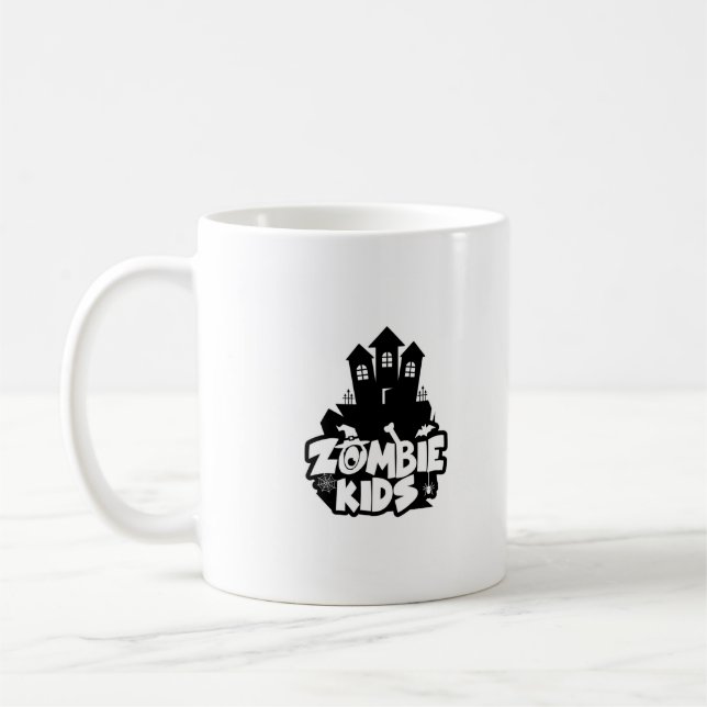 Zombie Kids Haunted House Coffee Mug (Left)