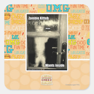 Zombie Kitteh Square Sticker