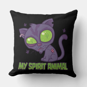 Zombie Kitten Is My Spirit Animal Cushion