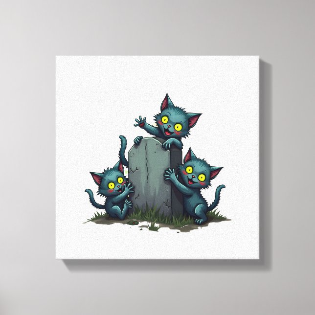 Zombie Kitten Uprising Canvas Print (Front)