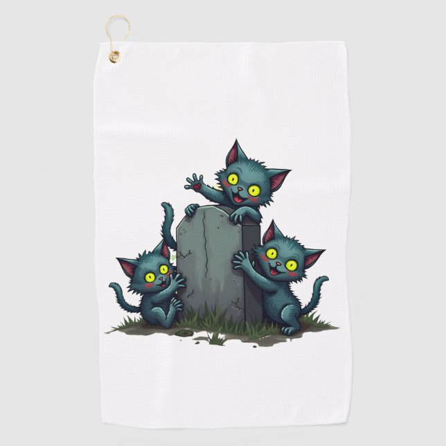 Zombie Kitten Uprising Golf Towel (Front)