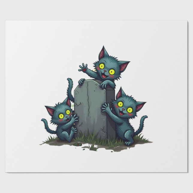 Zombie Kitten Uprising Wrapping Paper (Flat)