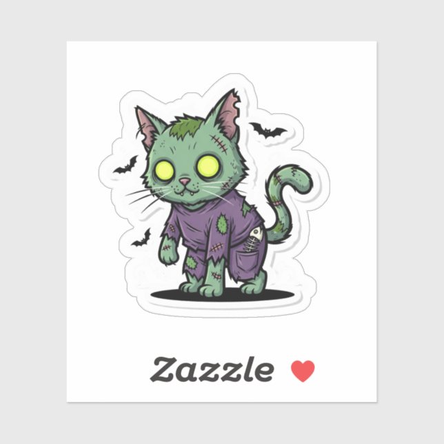 Zombie Kitty – Spooky Green Cat Halloween (Sheet)