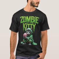 Zombie Kitty T-Shirt: Halloween Cat Lover Tee
