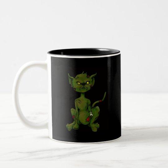 zombie-kitty Two-Tone coffee mug