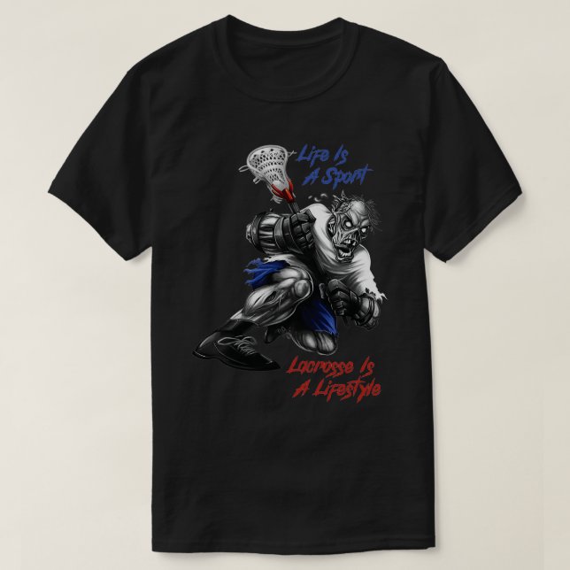 Zombie Lacrosse is a Lifestyle T-Shirt (Design Front)