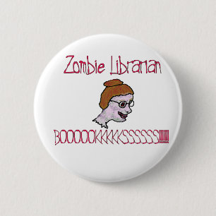 Zombie Librarian 6 Cm Round Badge