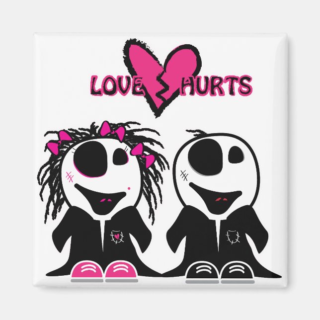 ZOMBIE LOVE HURTS MAGNET (Front)