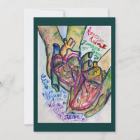 Zombie Love Poem Art Painting Invitations