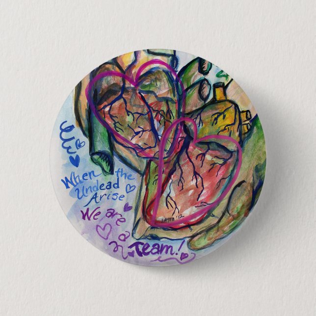 Zombie Love Poem Custom Pin Button Pendant (Front)