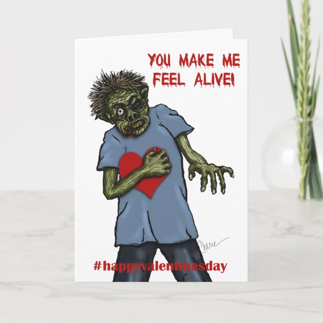 Zombie Love | Valentine's Day Holiday Card (Front)