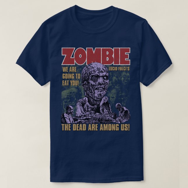 Zombie Lucio Fulci Italian Horror T-Shirt (Design Front)