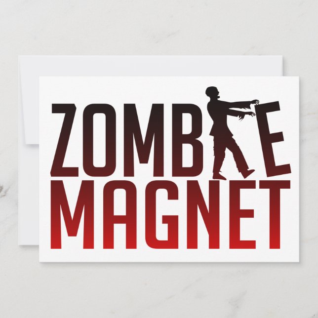 ZOMBIE MAGNET invitation, customise Invitation (Front)