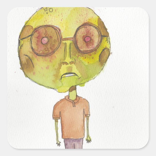 Zombie Man Square Sticker (Front)