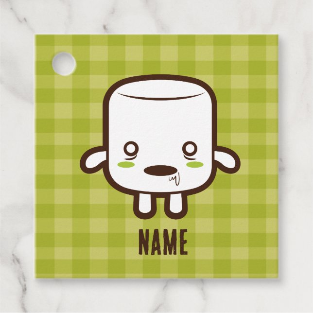 Zombie Marshmallow Halloween Favour Tags (Front)
