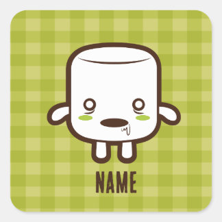 Zombie Marshmallow Halloween Square Sticker