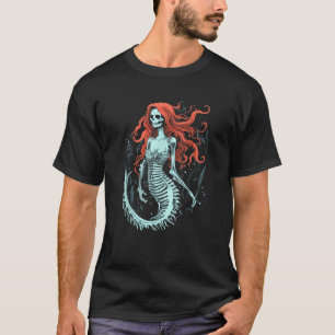 Zombie Mermaid Scary Costume Skeleton Fantasy Spoo T-Shirt
