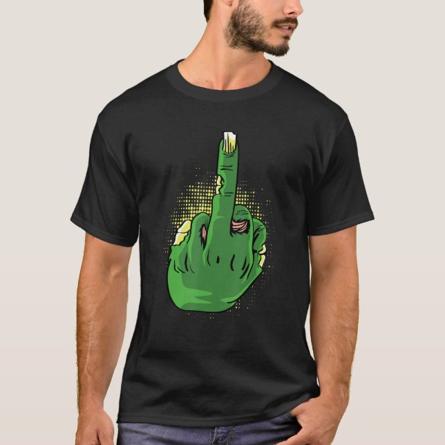 Zombie Middlefinger Brave Person T-Shirt (Front)