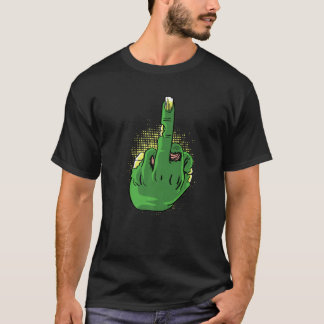 Zombie Middlefinger Brave Person   T-Shirt