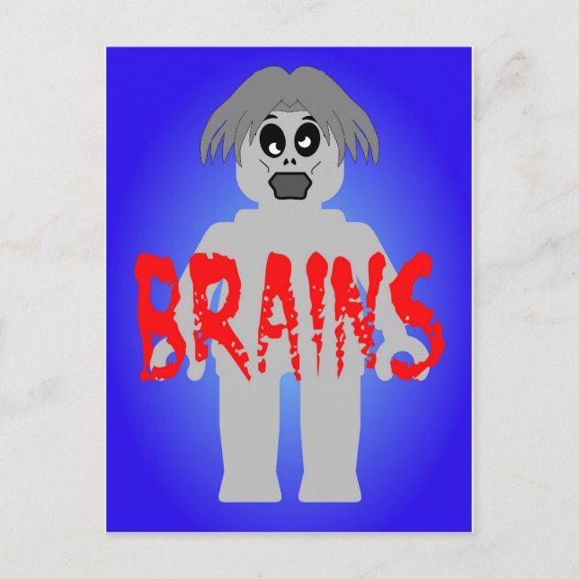 Zombie Minifig 'Brains' Postcard (Front)