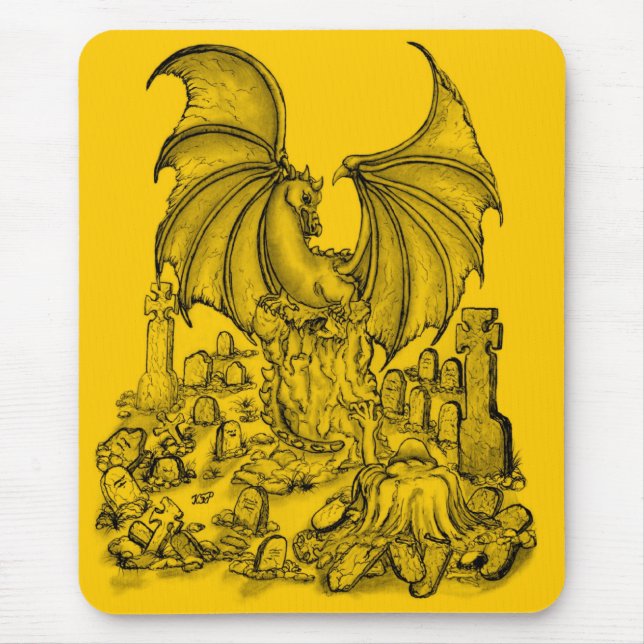 Zombie mit Drache Mouse Mat (Front)