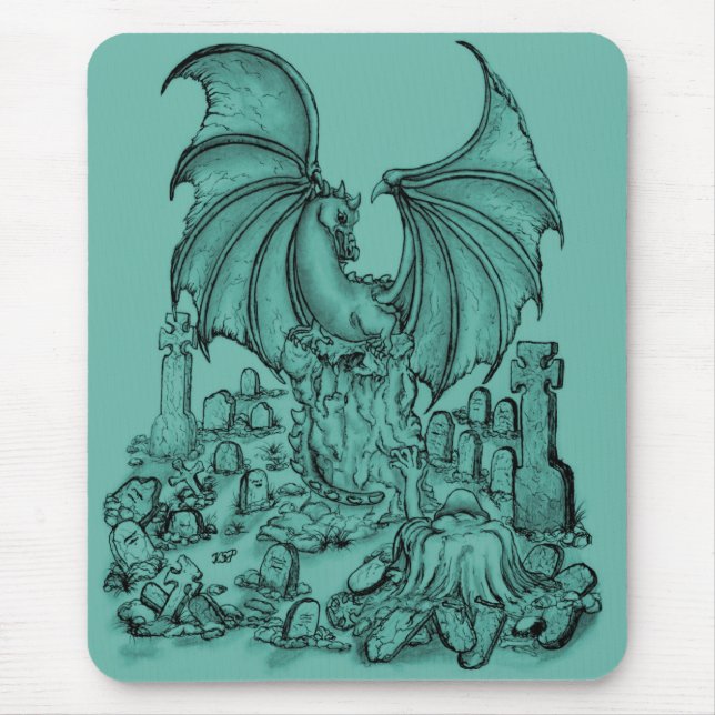 Zombie mit Drache Mouse Mat (Front)
