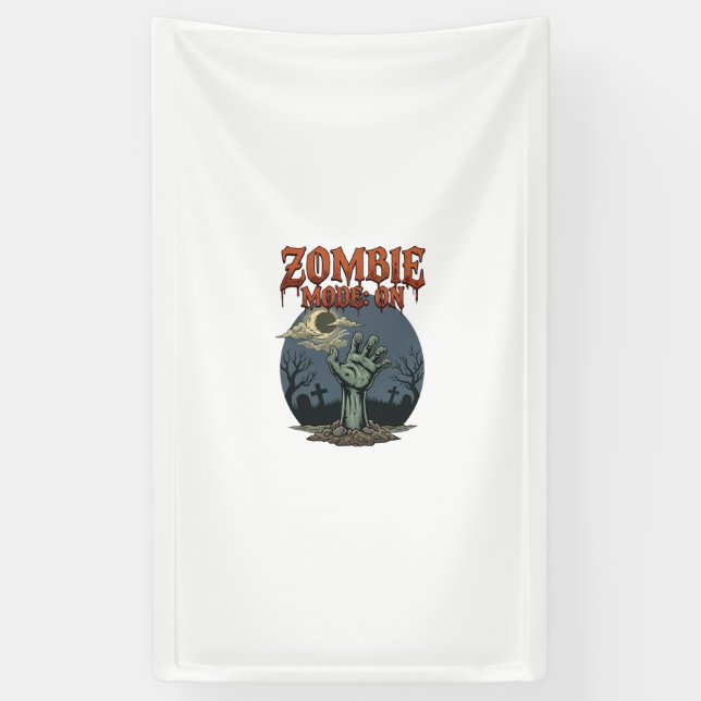 Zombie Mode Halloween Hand Moon Graveyard_1 Banner (Vertical)
