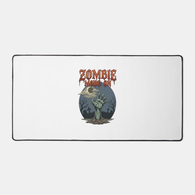Zombie Mode Halloween Hand Moon Graveyard_1 Desk Mat (Front)