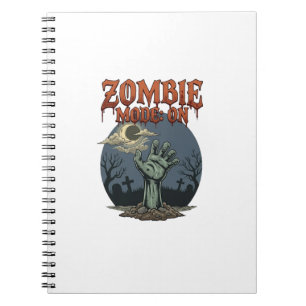 Zombie Mode Halloween Hand Moon Graveyard_1 Notebook