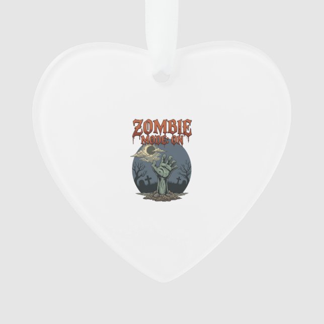 Zombie Mode Halloween Hand Moon Graveyard_1 Ornament (Front)