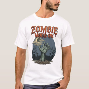 Zombie Mode Halloween Hand Moon Graveyard_1 T-Shirt