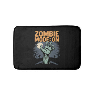 Zombie Mode On Scary Halloween T shirt Bath Mat