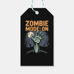 Zombie Mode On Scary Halloween T shirt Gift Tags