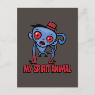 Zombie Monkey Is My Spirit Animal Holiday Postcard