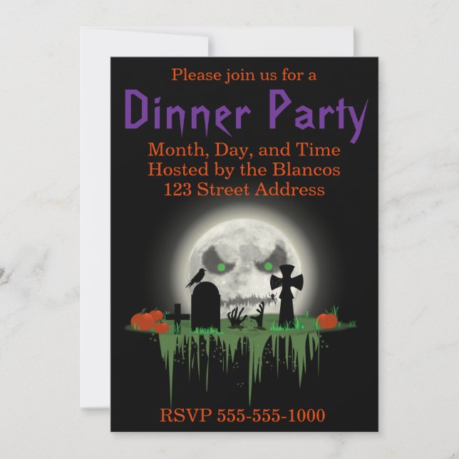 Zombie Moon Invitation (Front)