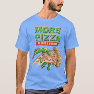 Zombie More Pizza No More Brains  Pizza Funny Men  T-Shirt