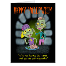  Zombie Mother and Son Halloween Card