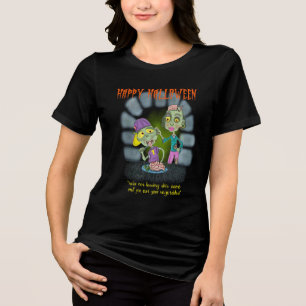Zombie Mother and Son Halloween Tri-Blend Shirt