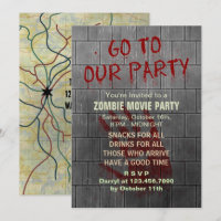 Zombie Movie Party Undead Apocalypse Bloody Wall