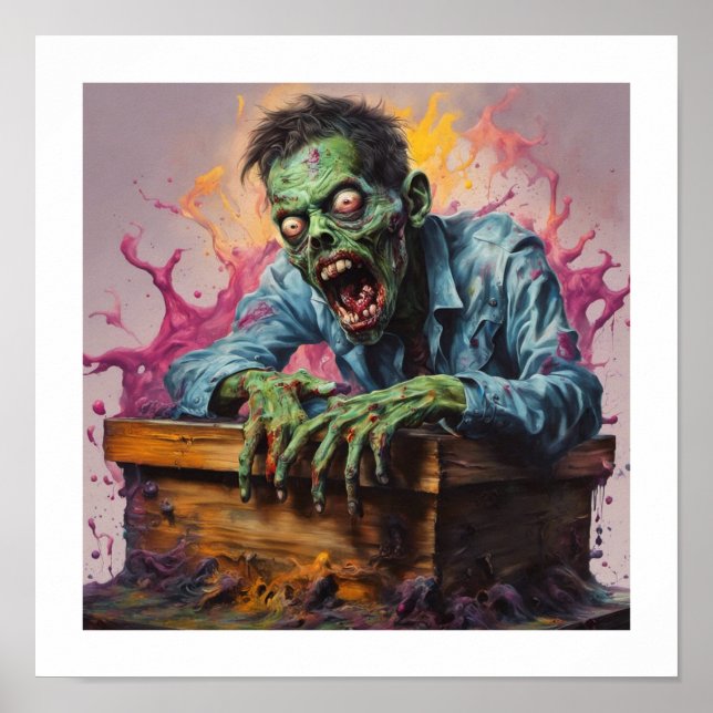 Zombie Mugshot Halloween Poster (Front)