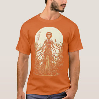 Zombie Mummy Girl Artistic Horror Full Moon Hallow T-Shirt