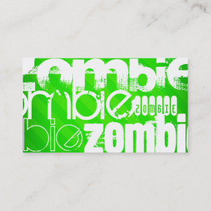 Zombie; Neon Green Stripes Business Card