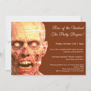 Zombie Night Halloween Costume Party Invitation