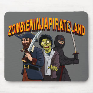 Zombie Ninja Pirate Land Mouse Mat