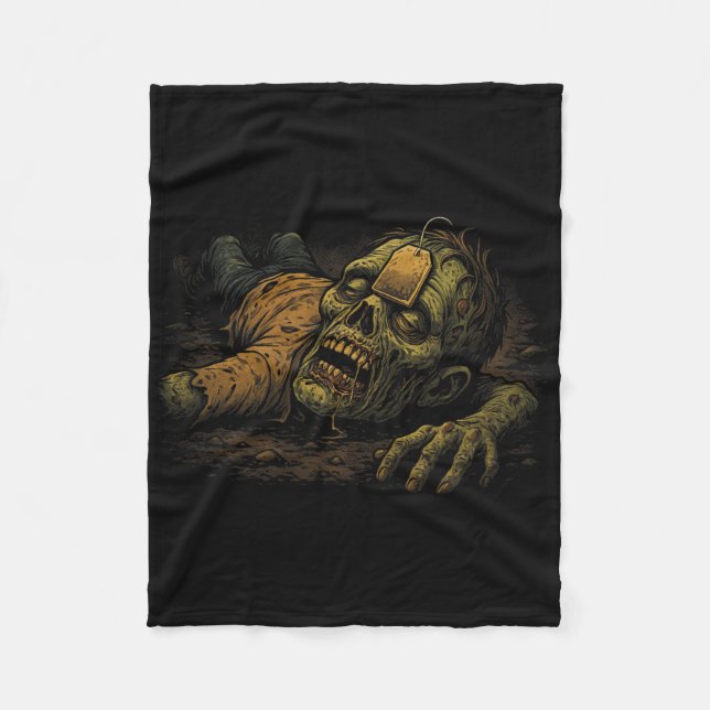 Zombie Npc Teag - Funny Tea G Gamer Meme Halloween Fleece Blanket (Front)