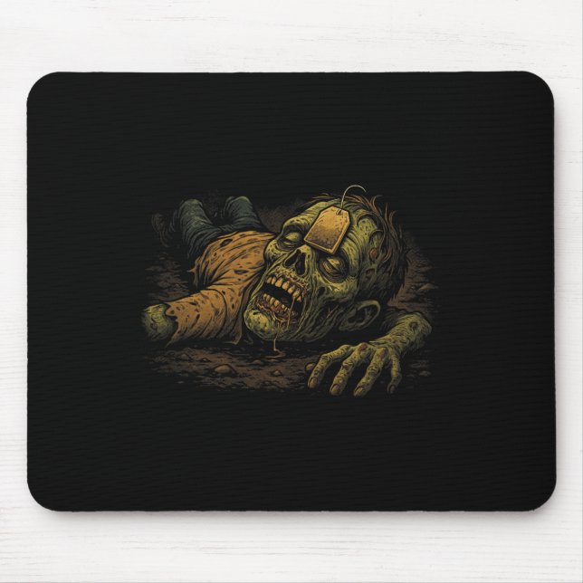 Zombie Npc Teag - Funny Tea G Gamer Meme Halloween Mouse Mat (Front)