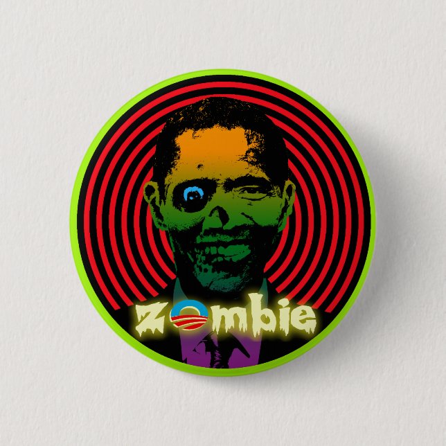 Zombie Obama 2012! 6 Cm Round Badge (Front)
