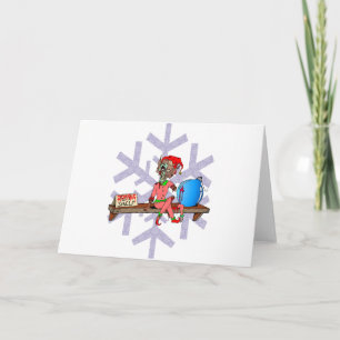 Zombie on a Shelf Holiday Card